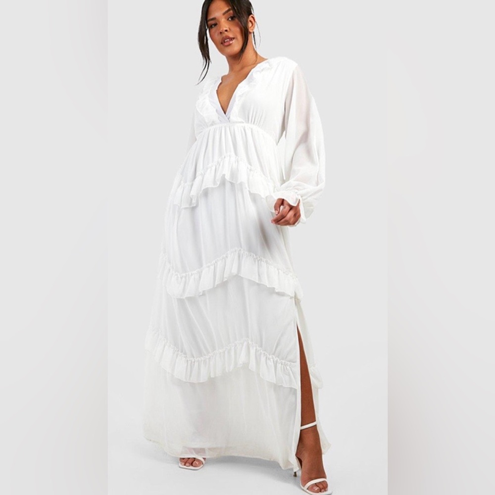 Boohoo White Maxi Dress